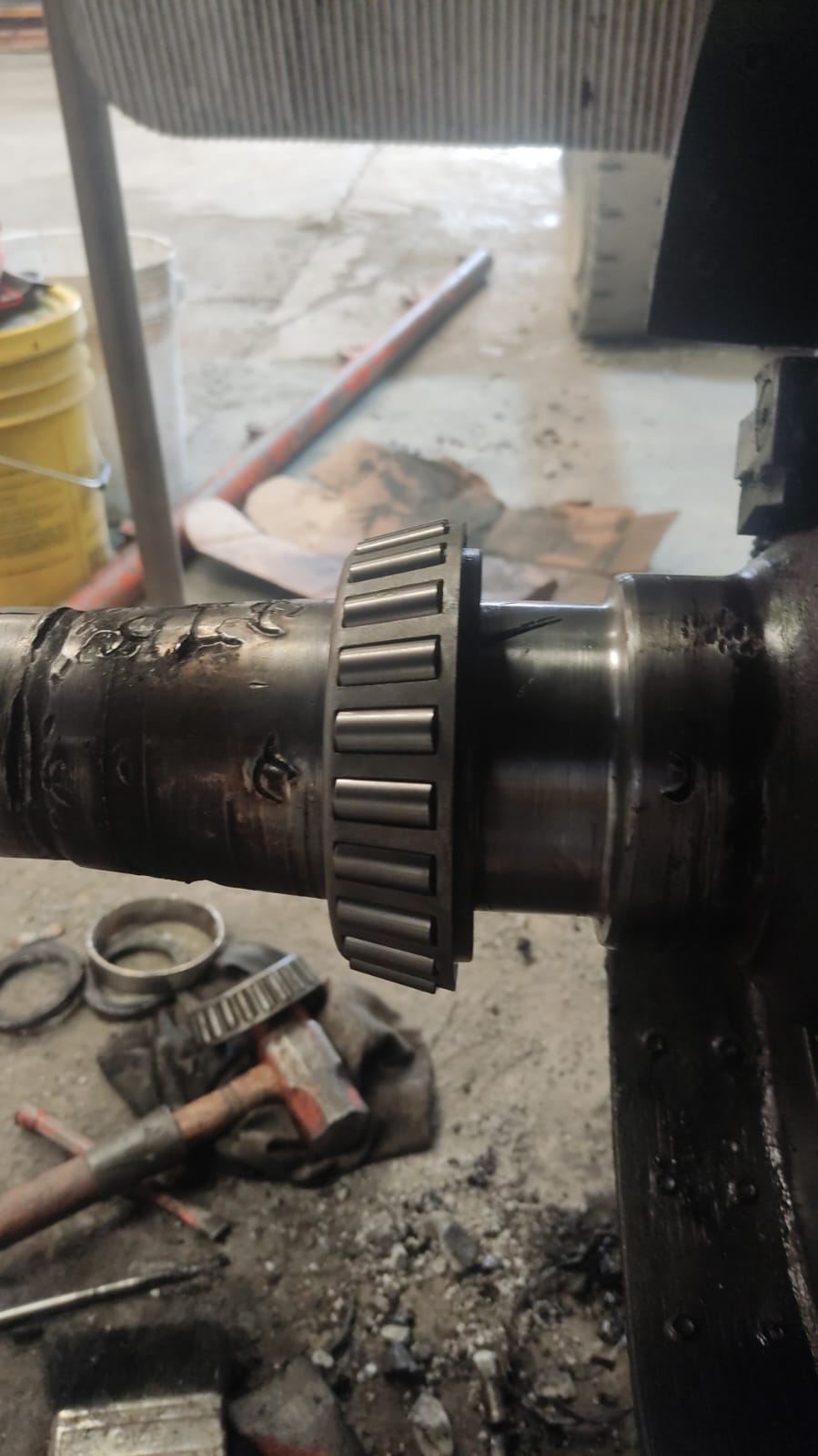 Ajuste de balero sobre espiga reconstruida